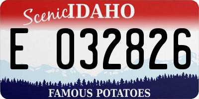 ID license plate E032826