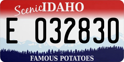 ID license plate E032830