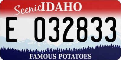 ID license plate E032833