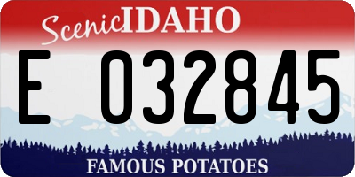 ID license plate E032845