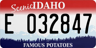 ID license plate E032847