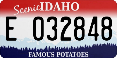 ID license plate E032848