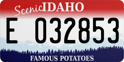 ID license plate E032853