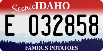 ID license plate E032858