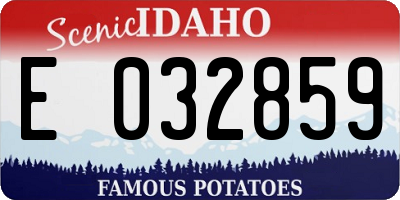 ID license plate E032859