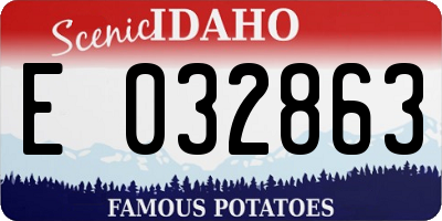 ID license plate E032863