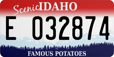 ID license plate E032874