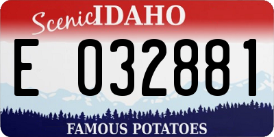 ID license plate E032881