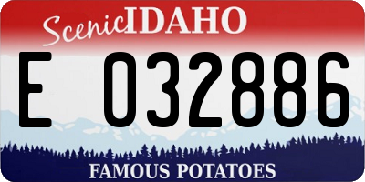 ID license plate E032886