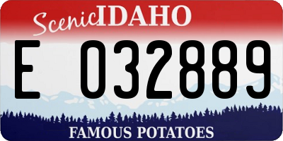ID license plate E032889