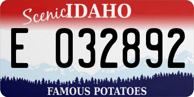 ID license plate E032892