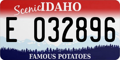 ID license plate E032896