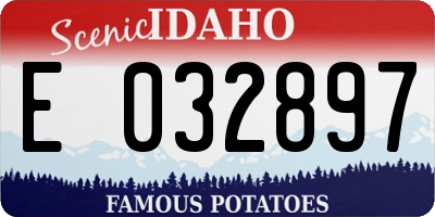 ID license plate E032897