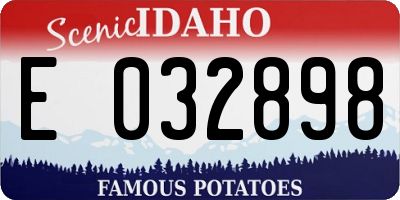 ID license plate E032898