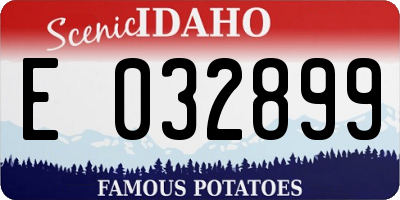 ID license plate E032899
