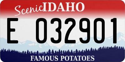 ID license plate E032901