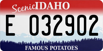 ID license plate E032902