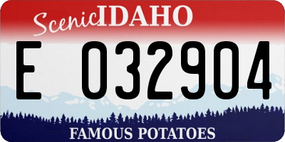 ID license plate E032904