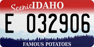 ID license plate E032906