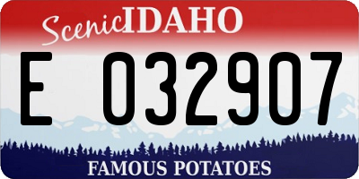 ID license plate E032907