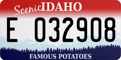 ID license plate E032908