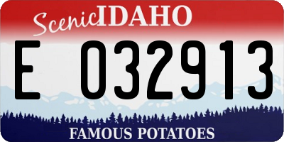 ID license plate E032913
