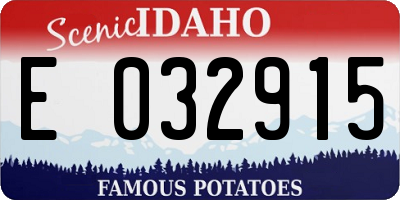 ID license plate E032915