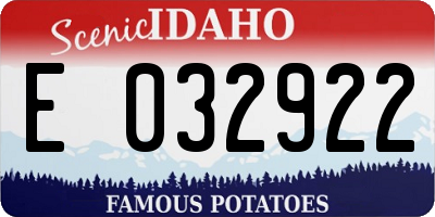 ID license plate E032922