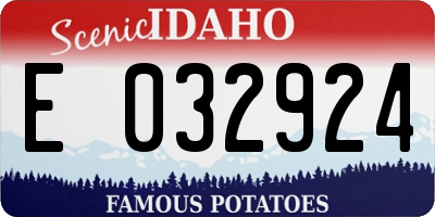 ID license plate E032924