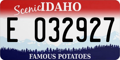 ID license plate E032927