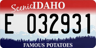 ID license plate E032931