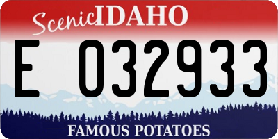 ID license plate E032933