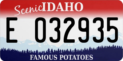 ID license plate E032935