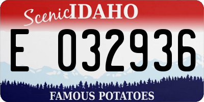 ID license plate E032936