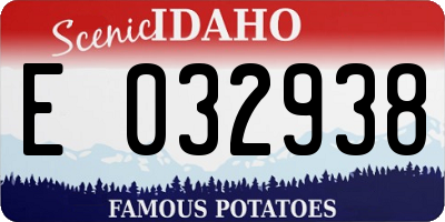 ID license plate E032938