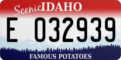 ID license plate E032939