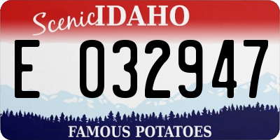 ID license plate E032947