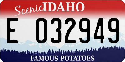 ID license plate E032949