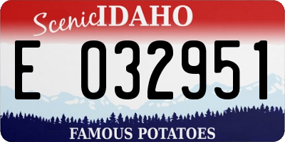 ID license plate E032951