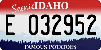 ID license plate E032952