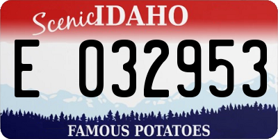 ID license plate E032953