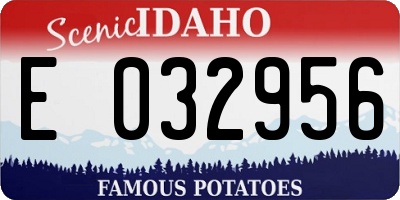 ID license plate E032956