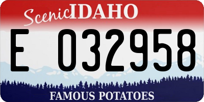 ID license plate E032958