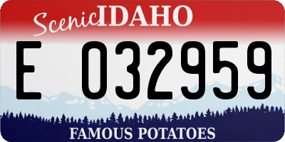 ID license plate E032959