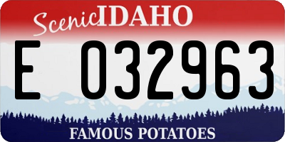 ID license plate E032963