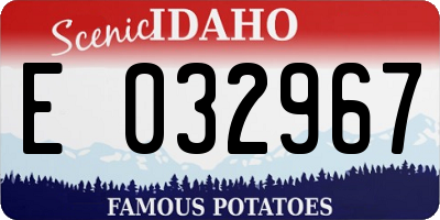 ID license plate E032967