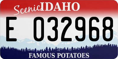 ID license plate E032968