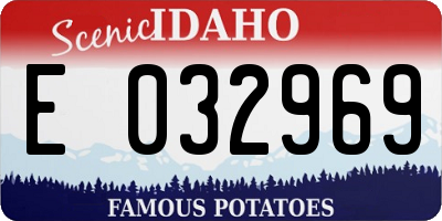 ID license plate E032969