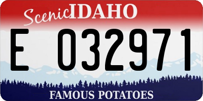 ID license plate E032971