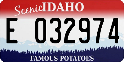 ID license plate E032974